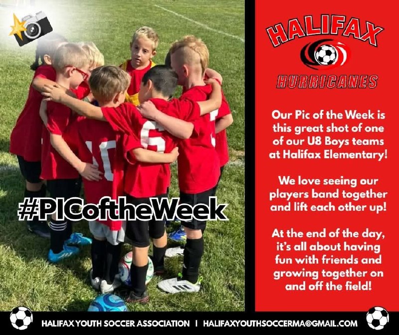 Week 2 Photo of the Week — Halifax U8 Boys Red Team, September 19, 2026.
